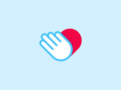 Volunteer Mark hand heart icon logo mark volunteer
