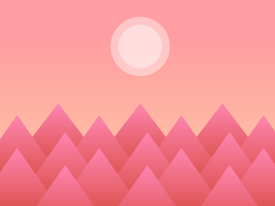 Japanese Mountains japan minimalism mountains pink relax sun