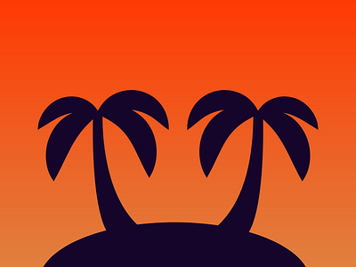 Tropical Sunset illustration island minimalism palms paradise sunset tropical
