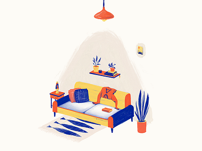 Apartment scene. apartment drawing illustration living room scene
