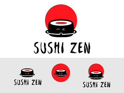 Sushi Zen branding illustration logo sushi logo typography