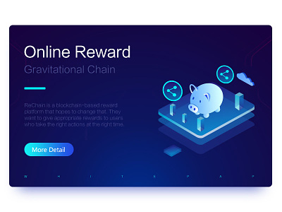 Online Reward blue design money online share ui 插画