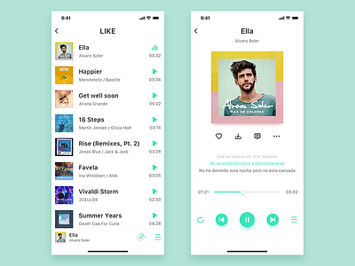 Music player interface