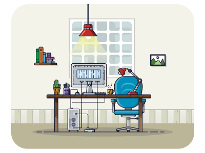 Modern Workspace icon illustration logo workspace