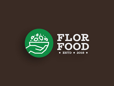 Flor Food badge brand branding design food graphic green healthyfood illustration iran lettermark logo logodesign logoinspiration mark miladrezaee persepolis shiraz symbol