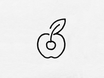 Cherry Apple 🍒🍎 apple cherry creative idea logo logodesign logoinspiration mark sketch sketching symbol