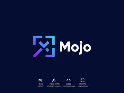 Mojo branding css design developer framework lettermarkm logo logodesign magic mark mojo monogram symbol web