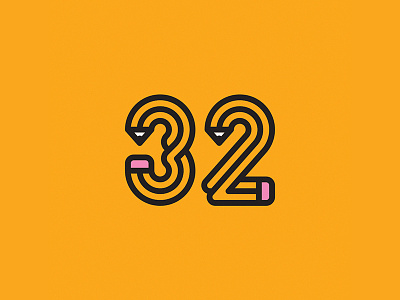 32 for 32-years-old man 32 design letter lettermark logo logodesign logoinspiration mdc monogram number pen pencil symbol
