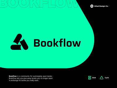 Bookflow book bookshare brandidentity cycle logo logodesign mdc miladrezaee minimal online simple