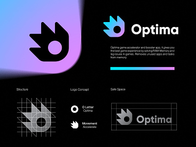 Optima accelerator app booster brandidentity design lettermark logo logodesign mark minimal oletter optima optimizer symbol visualidentity