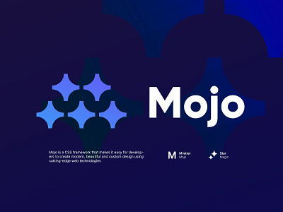 Mojo codeing css design developer framework lettermark logo logodesign m magic mark mojo monogram star symbol website