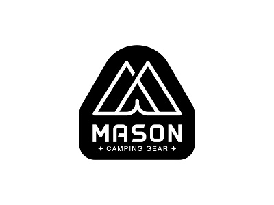 Mason camping gear brand branding camping design equipment gear graphic lettermark logo mark mason symbol