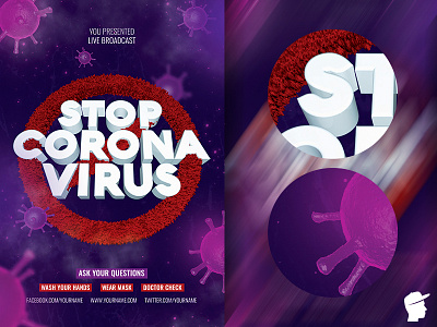 Stop Corona Virus Flyer Template 3 in 1