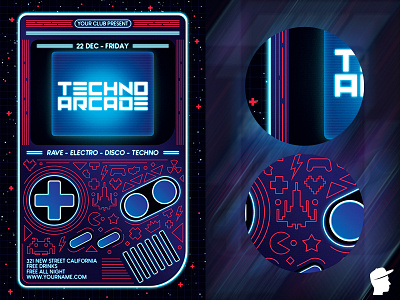 Techno Arcade New 6 Flyer Template