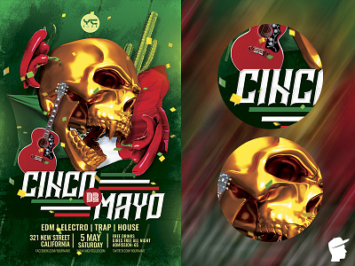 Cinco De Mayo 2018 Flyer Template 5 de mayo celebration cinco cinco de mayo daminda fiesta holiday independence day latin maracas shots skull