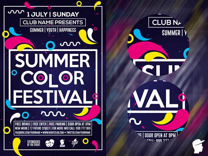 Summer Color Fest 2018 Flyer Template by Daminda Design on Dribbble