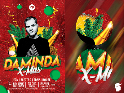 EDM X-Mas Dj Flyer 13 Template