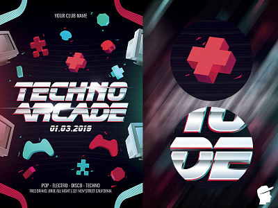 Techno Arcade New 2 Flyer Template