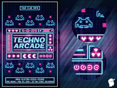 Techno Arcade New 4 Flyer Template