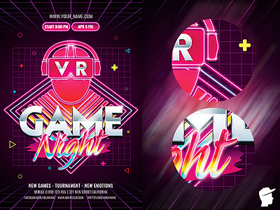 VR Game Night Flyer Template
