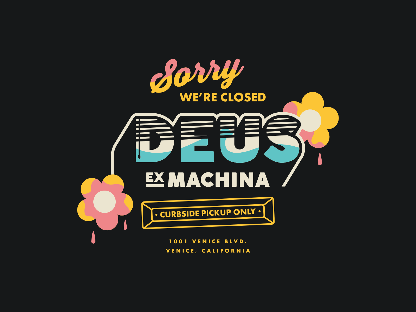 Sorry We're Closed art contest design deus ex machina illustration logo typography