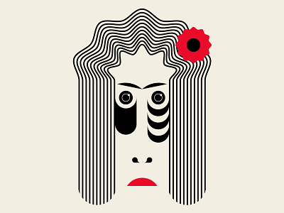 Longface 2 "Thrift Store Girl" abstract design beige black design geometric illustration patterns red vector