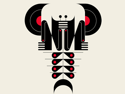 Stepcrawdad abstract design black design geometric illustration lobster red typography vector