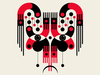 Voodoo Lady abstract design black design geometric illustration red repeat pattern vector voodoo