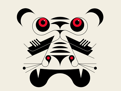 Tiger King abstract design black design geometric illustration red tiger typography vector wildlife