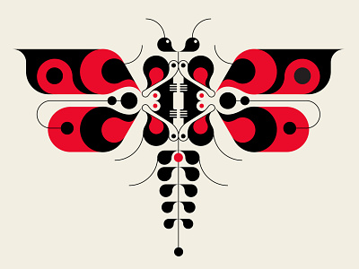 Mothic abstract design black butterfly design geometric illustration insects moth red typography vector