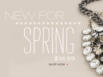 New For Spring jewelry type web design