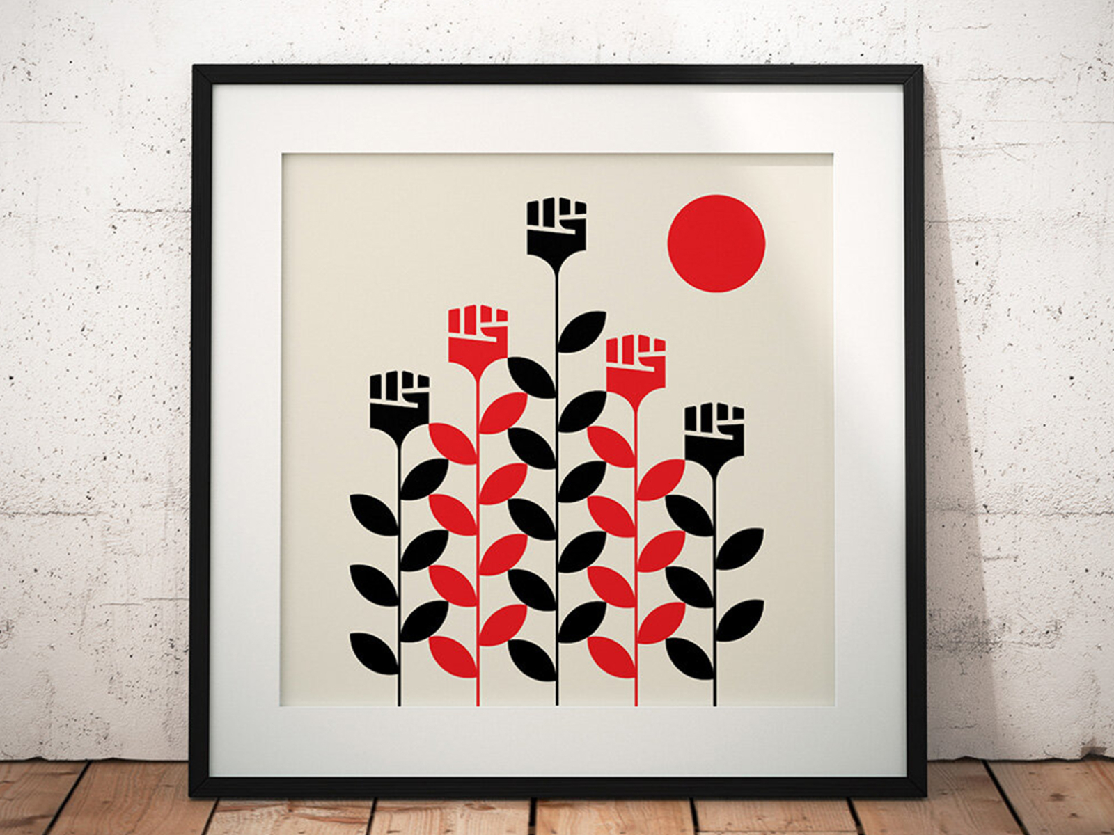 "RISE" 100% of proceeds donated to ColorOfChange.org abstract design art art prints black blacklivesmatter geometric giclee illustration red vector