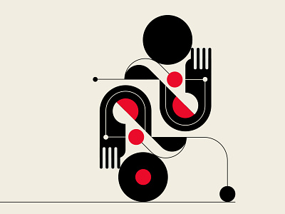 Roller Boogie abstract design black design geometric illustration patterns red vector