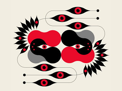 SEEN abstract design black design geometric illustration patterns red vector