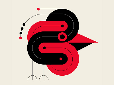 Early Bird abstract design bird illustration black branding design geometric identity illustration red vector