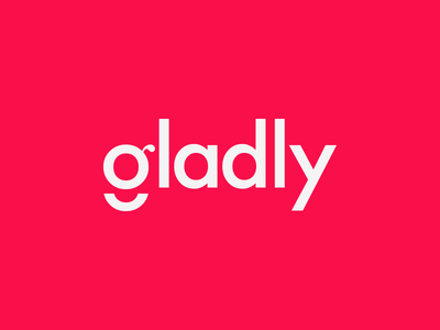 Gladly Logo identity logotype red tech