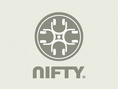 Nifty Spinner beige branding logo music