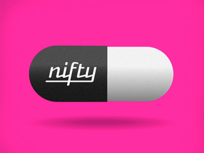 Nifty Black Pill branding dj fuschia icon logo music pill