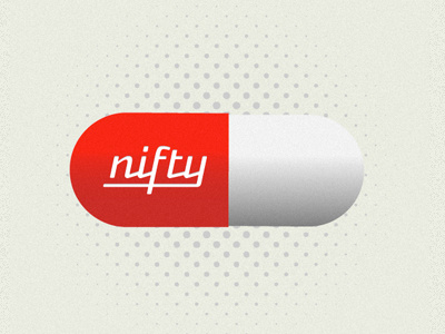 Nifty Red Pill beige branding icon logo music pill red
