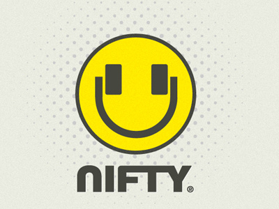 Nifty Smiley beige branding happy face icon logo music smiley face yellow