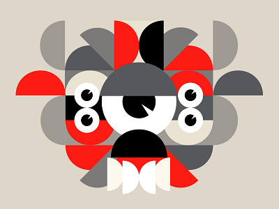 SLEEPING MASK (2 of 12) animal circles design faces geometric graphic design grey illustration monster patterns red shapes