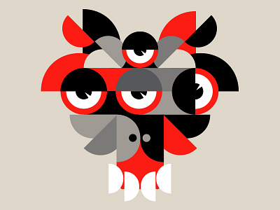 SLEEPING MASK (10 of 12) animal design eyeballs geometric graphic illustration monster patterns red shapes