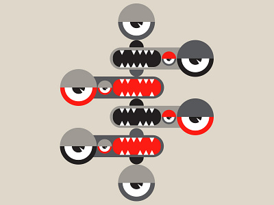 SLEEPING MASK (11 of 12) animal design eyeballs geometric graphic illustration monster patterns red shapes