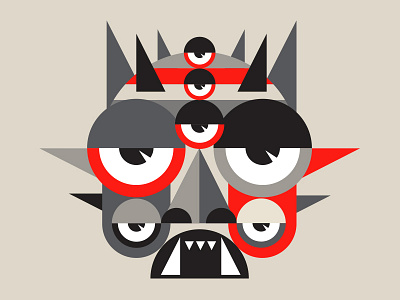 SLEEPING MASK (12 of 12) animal design eyeballs geometric graphic illustration monster patterns red shapes