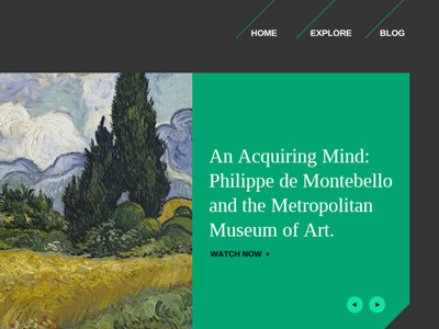 Great Museums - feature carousel art carousel home page museum navigation website design