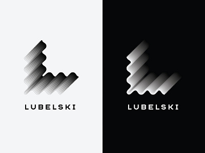 DJ Lubelski logo black curvy l logo monogram music white