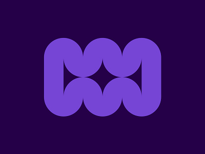 M Logo Idea identity logo m purple symbol wavy