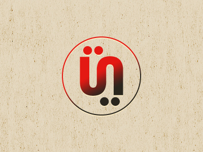 Double Ü brown design logo mark red texture