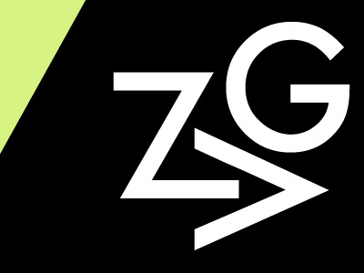 ZAG black green identity letterforms type