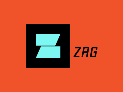 ZAG Utilitarian Idea black identity logo monogram orange square